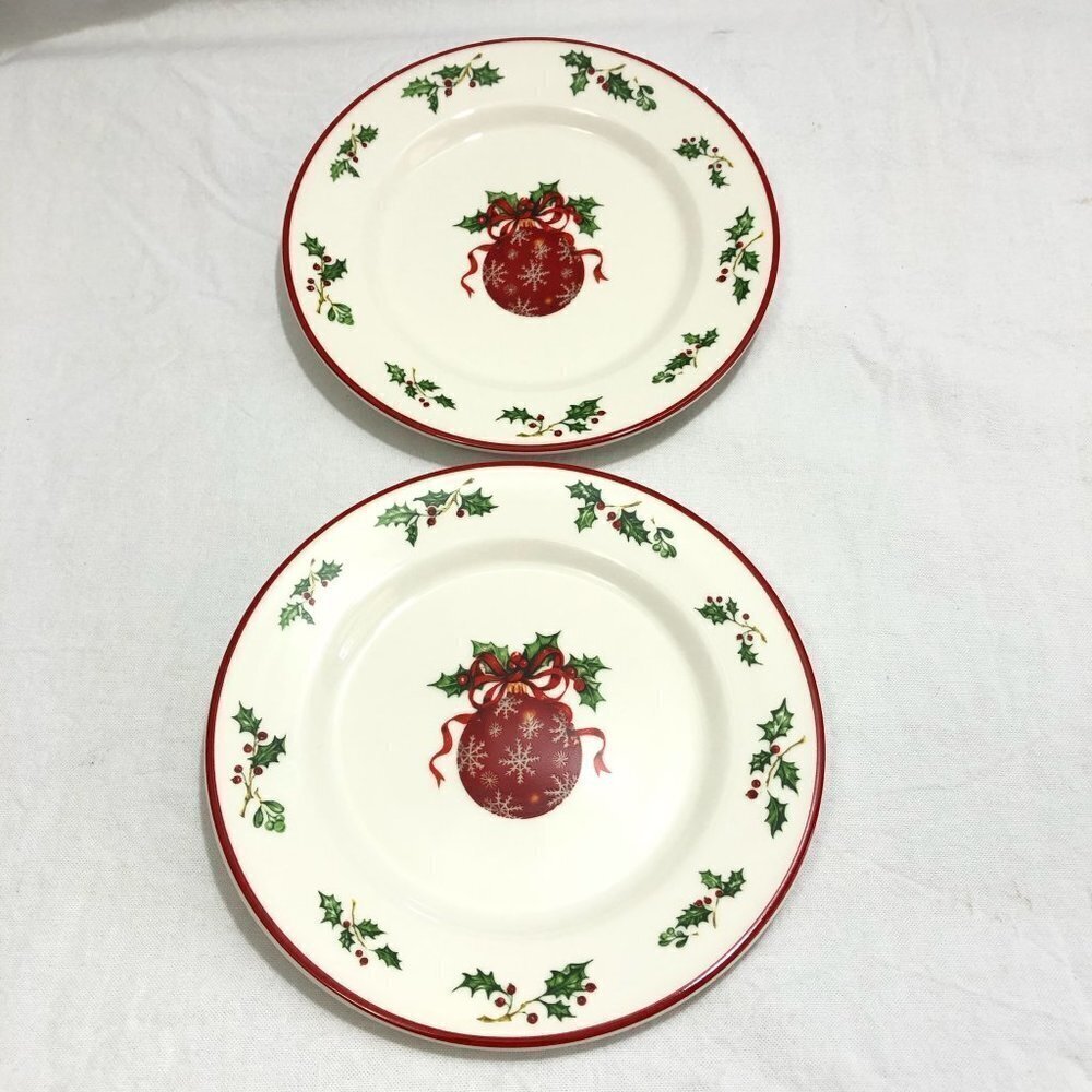 Christopher Radko Traditions Holiday Celebrations Appetizer or Salad Plate Set